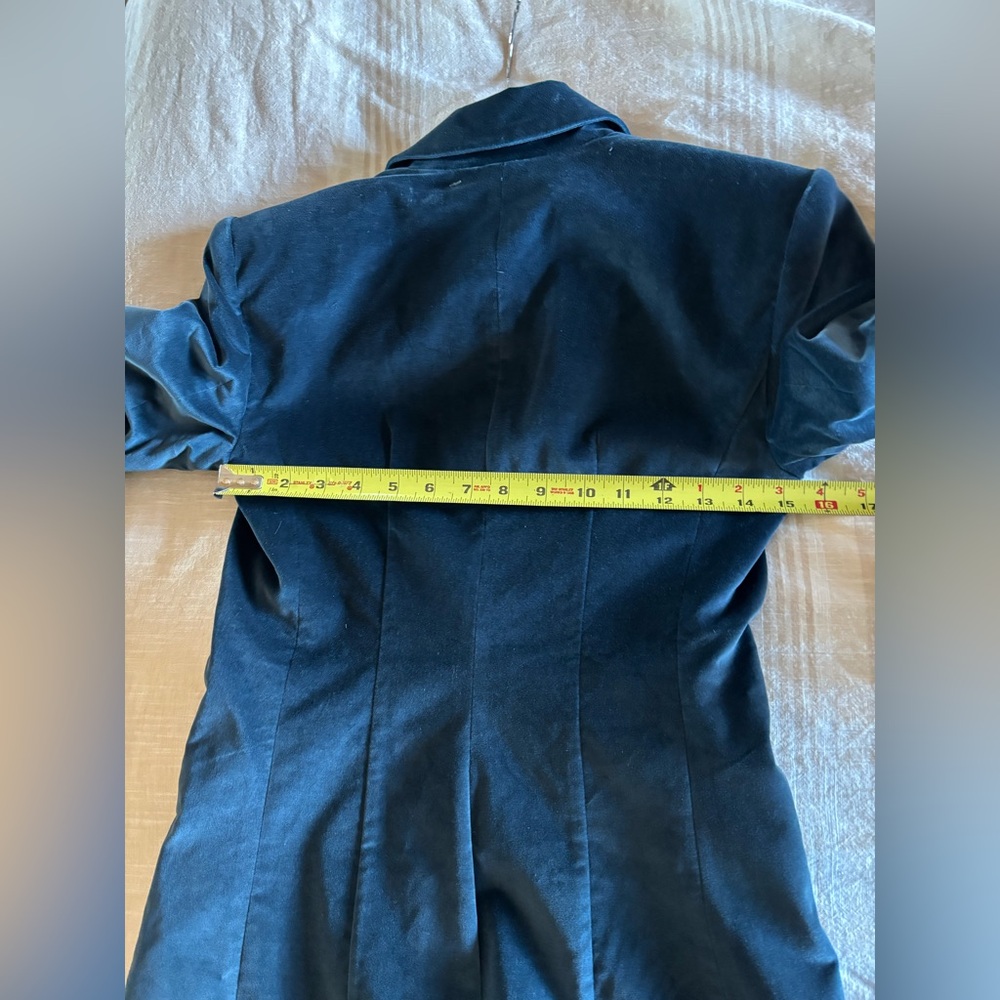 Cinq à Sept Deep Peacock Blue Velvet Blazer NWT $495 Women’s Sz 00 - Picture 11 of 16